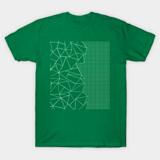 Abstract Outline Grid Mint Green T-Shirt